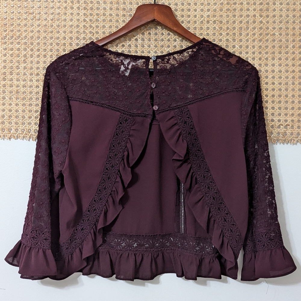 Forever 21 Lace and Ruffle Top